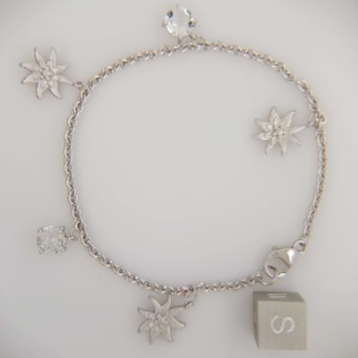 Armband Kristall Edelweiss 925 Sterling Silber